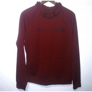 American Eagle Active Sweatshirt Men Large Red Thermal Hoodie Logo Pullover Warm